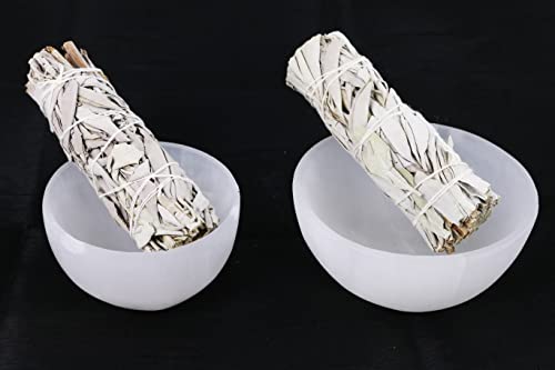 Selenite Crystal Bowls for Smudging, Healing, Recharging Crystals | Pure Selenite Smudge Bowl & Crystal Charging Station Ethically Sourced in Morocco (4 Inch (Pack of 1)) | The Storepaperoomates Retail Market - Fast Affordable Shopping