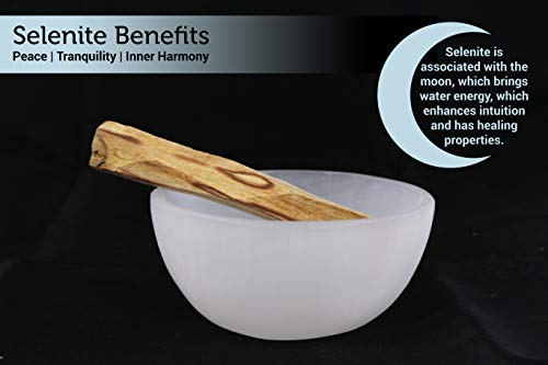 Selenite Crystal Bowls for Smudging, Healing, Recharging Crystals | Pure Selenite Smudge Bowl & Crystal Charging Station Ethically Sourced in Morocco (4 Inch (Pack of 1)) | The Storepaperoomates Retail Market - Fast Affordable Shopping