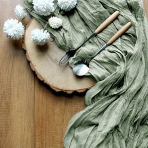 Efavormart 10FT Dusty Sage Cheesecloth Table Runner, Gauze Fabric Boho Wedding Arbor Decor