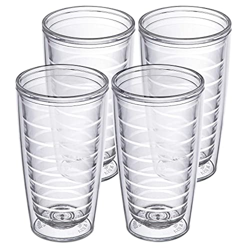 Insulated Drinking Glasses 16oz 4-pack – Made in USA Great for Iced Coffee & Hot Drinks, Clear Double Wall Plastic Tumbler Cups, Microwave, Freezer & Top Rack Dishwasher Safe Reusable Cups | The Storepaperoomates Retail Market - Fast Affordable Shopping