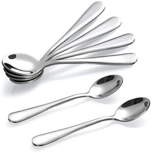 Hiware 6-Piece Demitasse Espresso Spoons, 4 Inches Stainless Steel Mini Coffee Spoons
