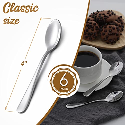 Hiware 6-Piece Demitasse Espresso Spoons, 4 Inches Stainless Steel Mini Coffee Spoons | The Storepaperoomates Retail Market - Fast Affordable Shopping