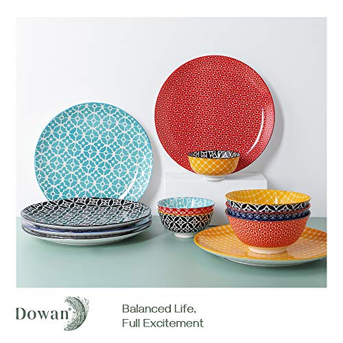 DOWAN 10″ Ceramic Dinner Plates, Porcelain Pasta Salad Plate Set, Serving Dishes for Thanksgiving & Christmas – Set of 6, Dishwasher & Microwave Safe, Vibrant Colors | The Storepaperoomates Retail Market - Fast Affordable Shopping