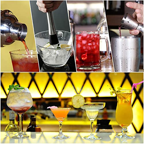Cocktail Shaker Set Bartender Kit for Alcoholic Drinks -4 Piece Classic Stainless Steel Drink Mixer Set Essential Cocktail Bar Tool Set, Home/Bar Cart Accessories with 24 oz Shaker Cup (Sliver) | The Storepaperoomates Retail Market - Fast Affordable Shopping