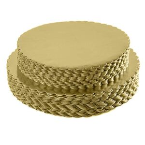 [25pcs]10″ Gold Cakeboard Round,Disposable Cake Circle Base Boards Cake Plate Round Coated Circle Cakeboard Base 10inch,Pack of 25
