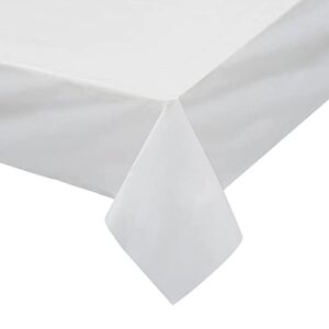 Plastic Table Cloth for Parties, Disposable Tablecloth 54″ x 108″, Pack of 6, White Rectangle