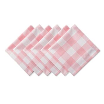DII Buffalo Check Collection, Classic Farmhouse Tabletop Set, Napkin Set, 20×20, Pink & White, 6 Piece | The Storepaperoomates Retail Market - Fast Affordable Shopping