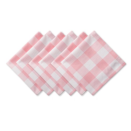 DII Buffalo Check Collection, Classic Farmhouse Tabletop Set, Napkin Set, 20×20, Pink & White, 6 Piece | The Storepaperoomates Retail Market - Fast Affordable Shopping
