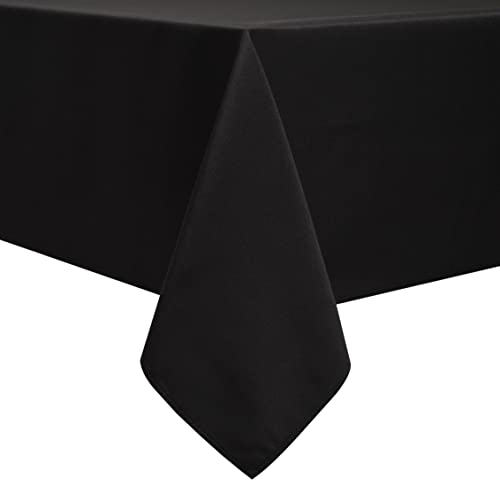 Softalker Rectangle Tablecloth Waterproof & Stain Resistant Table Cloth Wrinkle Free Fabric Washable 210GSM Polyester Table Cover for Dining/Party/Buffet/Wedding (60×84 inch, Black) | The Storepaperoomates Retail Market - Fast Affordable Shopping