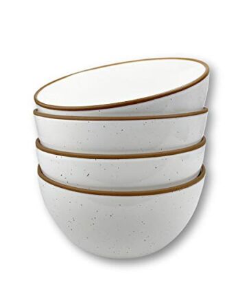 Mora Ceramic Bowls For Kitchen, 28oz – Bowl Set of 4 – For Cereal, Salad, Pasta, Soup, Dessert, Serving etc – Dishwasher, Microwave, and Oven Safe – For Breakfast, Lunch and Dinner – Vanilla White | The Storepaperoomates Retail Market - Fast Affordable Shopping