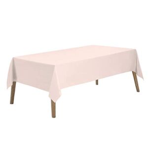 Blush Pink Plastic Tablecloths 2 Pack Light Peach Disposable Table Covers 54 x 108 Inch Bridal Shower Party Tablecovers PEVA Table Cloths for Picnic Birthday Wedding Parties 8 ft Rectangle Table Use