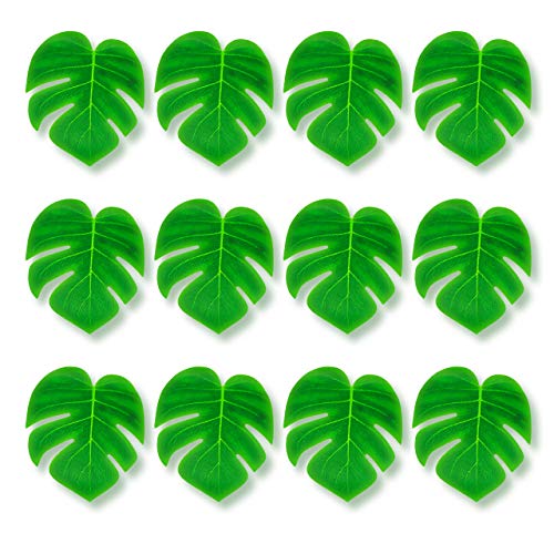 Adorox 12 pc Tropical Green Leaves Included 1 Hawaiian Luau Hibiscus Brown Table Skirt (9 ft) | The Storepaperoomates Retail Market - Fast Affordable Shopping
