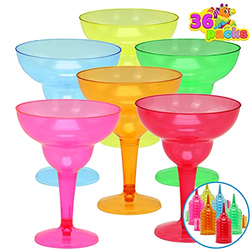 JOYIN 36 Packs Plastic Margarita Glasses Cups 12 oz Disposable Cinco De Mayo Fiesta Party Decoration for Fun Taco Party Supplies, Neon Cocktail Cups, Mexican Theme for Carnivals, Dia De Muertos | The Storepaperoomates Retail Market - Fast Affordable Shopping