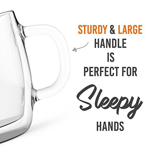 Large Double Wall Coffee Mugs 16 oz – Double Wall Glass Set of 2 – Insulated Coffee Mugs with Handle, By Elixir Glassware (16 oz) | The Storepaperoomates Retail Market - Fast Affordable Shopping