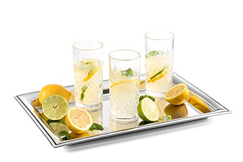 Royalty Art Kinsley Tall Highball Glasses Set of 8, 12 Ounce Cups, Textured Designer Glassware for Drinking Water, Beer, or Soda, Trendy and Elegant Dishware, Dishwasher Safe (Highball) | The Storepaperoomates Retail Market - Fast Affordable Shopping
