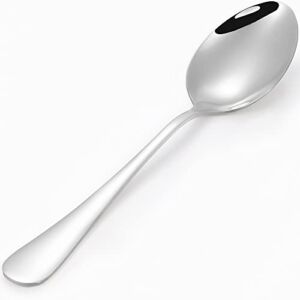 16 Pcs Dinner Spoons,7.3″ Spoons Silverware,1.5″ Wide Tablespoons,Food Grade Stainless Steel Spoons Set for Eating Soup,Cereal – Mirror Polished Dishwasher Safe,Metal Spoons for Everyday Use