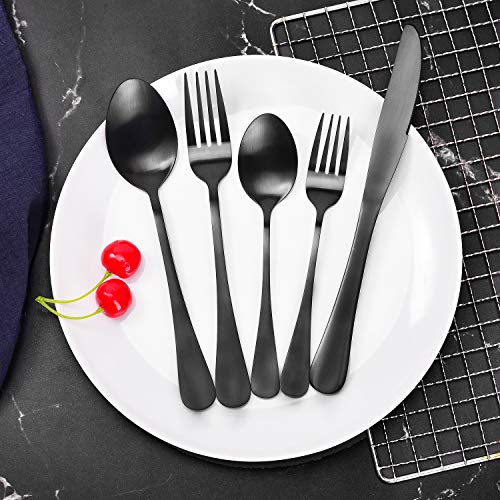 Matte Black Silverware Set Serve for 8, 40 Pieces Heavy Stainless Steel Flatware Set Utensils Cutlery Tableware Set Including Steak Knife Fork and Spoon, Gift Package for Wedding Housewarming | The Storepaperoomates Retail Market - Fast Affordable Shopping