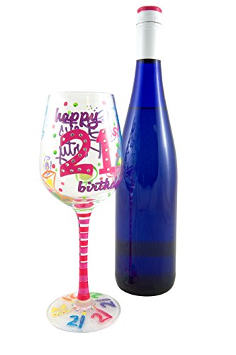 Top Shelf Unique Hand Painted 21st Birthday Wine Glass | The Storepaperoomates Retail Market - Fast Affordable Shopping