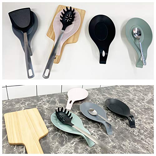 Spoon Rest For Kitchen Counter , Pack of 4 BPA-Free and Food Grade Silicone Spoon Holder – Smooth Surface – Classy Look – Spoon Holder for Stove Top – for Cooking Spatula, Ladle, Brush, Risotto | The Storepaperoomates Retail Market - Fast Affordable Shopping