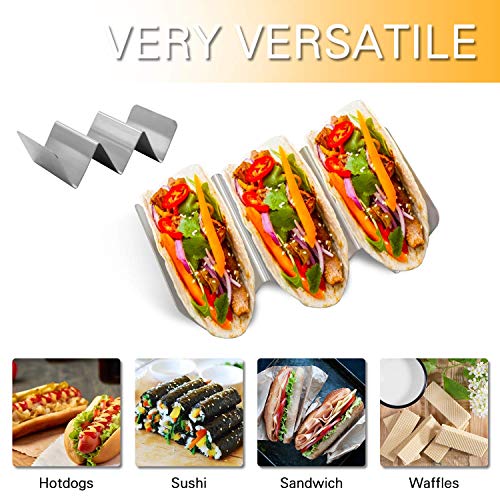 GINKGO Taco Holders, Stainless Steel Taco Holder Stands Set of 2, Each Taco Stand Rack Holds Up 2 to 3 Soft & Hard Shell Tacos , Dishwasher & Oven & Grill Safe | The Storepaperoomates Retail Market - Fast Affordable Shopping