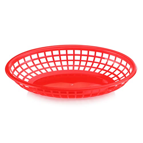 New Star Foodservice 44164 Fast Food Baskets, 9 1/4-Inch x 6-Inch Oval, Set of 12, Red | The Storepaperoomates Retail Market - Fast Affordable Shopping