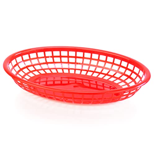 New Star Foodservice 44164 Fast Food Baskets, 9 1/4-Inch x 6-Inch Oval, Set of 12, Red | The Storepaperoomates Retail Market - Fast Affordable Shopping
