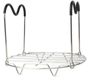 HapWay Steamer Rack Trivet with Heat Resistant Silicone Handles Compatible with Instant Pot 6 & 8 qt Accessories, Stainless Steel Steaming Rack Trivet Stand for Pressure Cooker