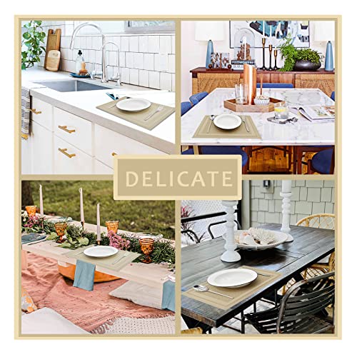 ARTAND Placemats Set of 6, Woven Placemats for Dining Table, Boho Decor Plastic Table Place Mats, Vinyl Table Mats for Indoor Outdoor Beige Frames | The Storepaperoomates Retail Market - Fast Affordable Shopping
