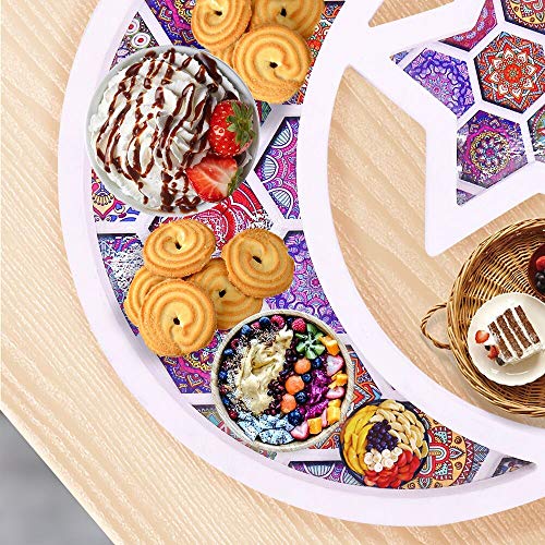 PTYQU Ramadan Kareem Moon Star Shape Tray Decoration for Home Eid Mubarak Gift Box Dessert Tray Craft Islam Muslim Party Festival Party Table Decor | The Storepaperoomates Retail Market - Fast Affordable Shopping