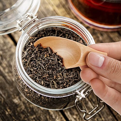 NUOMI 4 Pack Wooden Scooper Solid Wood Spoon Mini Salt Scoop with Short Handle for Loose Tea Leaves, Coffee Beans, Candy, Milk Powder, Spice, Natural Color | The Storepaperoomates Retail Market - Fast Affordable Shopping