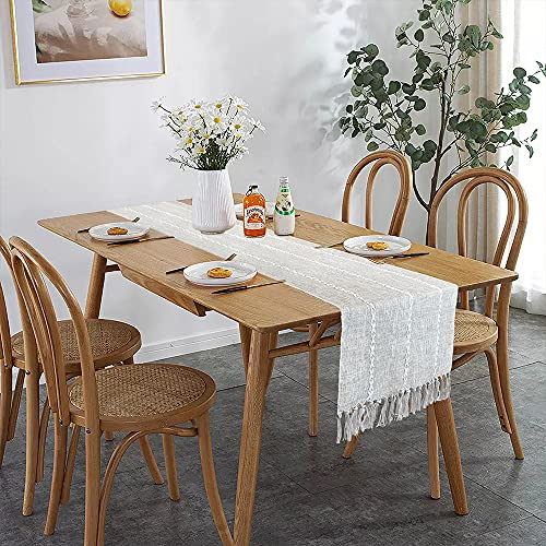 FLPYARD Braided Farmhouse Table Runner Vintage Woven Table Runner Cotton Linen Table Decorations with Tassel for Dining Party Holiday 13″ by 70″ Inches | The Storepaperoomates Retail Market - Fast Affordable Shopping