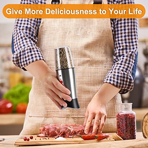 Electric Salt and Pepper Grinder Mill Rechargeable: – USB Automatic Gravity Peppermills Set, Adjustable Grind Coarseness Refillable Auto Peppercorn Shaker, Rechargable Battery Operated | The Storepaperoomates Retail Market - Fast Affordable Shopping