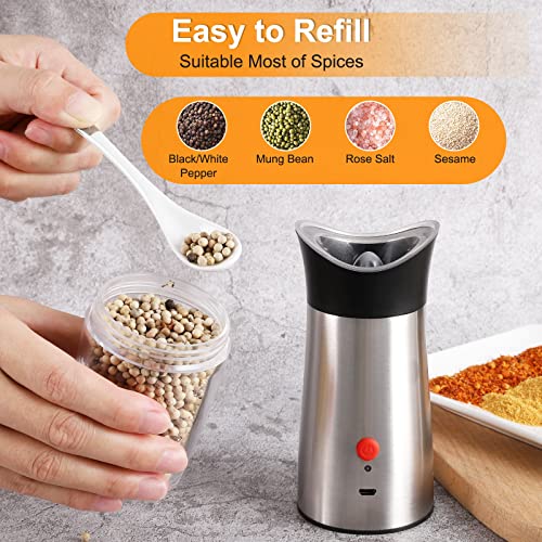 Electric Salt and Pepper Grinder Mill Rechargeable: – USB Automatic Gravity Peppermills Set, Adjustable Grind Coarseness Refillable Auto Peppercorn Shaker, Rechargable Battery Operated | The Storepaperoomates Retail Market - Fast Affordable Shopping