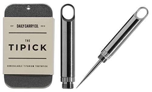 The TiPick – World’s Smallest Titanium Toothpick | EDC Keychain Tool Camping Toothpick | Outdoor Concealable Micro Toothpick with Protective Case Holder | The Storepaperoomates Retail Market - Fast Affordable Shopping