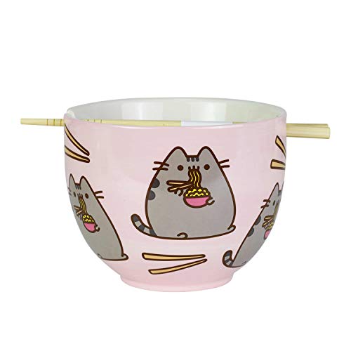 Enesco Pusheen by Our Name is Mud Ramen Bowl and Chopsticks Set, 4″, Pink | The Storepaperoomates Retail Market - Fast Affordable Shopping