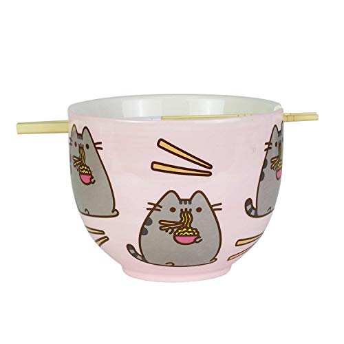 Enesco Pusheen by Our Name is Mud Ramen Bowl and Chopsticks Set, 4″, Pink | The Storepaperoomates Retail Market - Fast Affordable Shopping