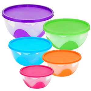 Nested & Stackable Bowl/Food Storage Containers, 5 Piece Multi-Purpose Set