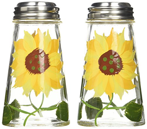 GERUSEA Hand Painted Tapered Salt and Pepper Shaker Set, Sunflowers, Yellow, 2. | The Storepaperoomates Retail Market - Fast Affordable Shopping