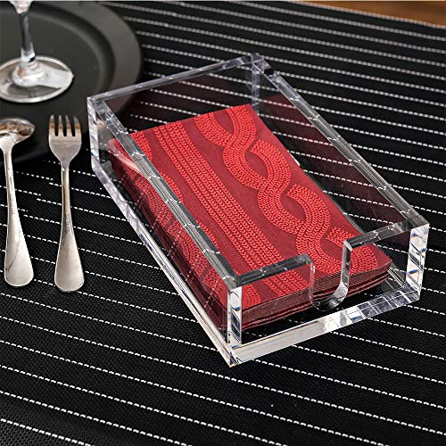 CY craft Acrylic Guest Towel Napkin Holder,Clear Bathroom Paper Hand Towels Storage Tray Modern Buffet Napkin Caddy,Fancy Flat Napkin Holders For Kitchen or Dining Room,9×5.5×2.5 Inch,Pack of 1 | The Storepaperoomates Retail Market - Fast Affordable Shopping