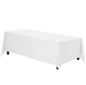 Gee Di Moda Rectangle Tablecloth – 70 x 120 Inch | White Rectangular Table Cloth in Washable Polyester | Great for Buffet Table, Parties, Holiday Dinner, Wedding & Baby Shower