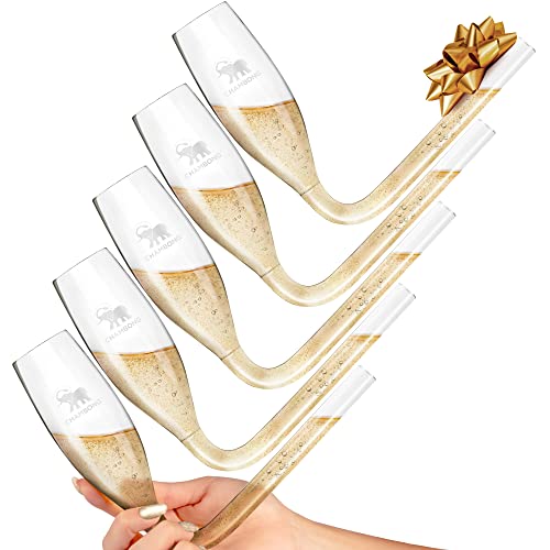 Chambong Plastic Champagne Flutes for Christmas Gifts, White Elephant Gifts, Secret Santa & NYE Party Supplies – Champagne Shooter & Mimosa Glasses – Reusable Unbreakable Acrylic (6 oz. 5-Pc Set) | The Storepaperoomates Retail Market - Fast Affordable Shopping