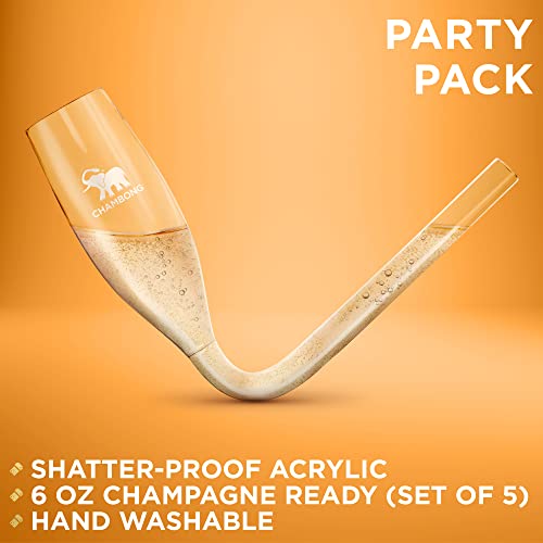 Chambong Plastic Champagne Flutes for Christmas Gifts, White Elephant Gifts, Secret Santa & NYE Party Supplies – Champagne Shooter & Mimosa Glasses – Reusable Unbreakable Acrylic (6 oz. 5-Pc Set) | The Storepaperoomates Retail Market - Fast Affordable Shopping