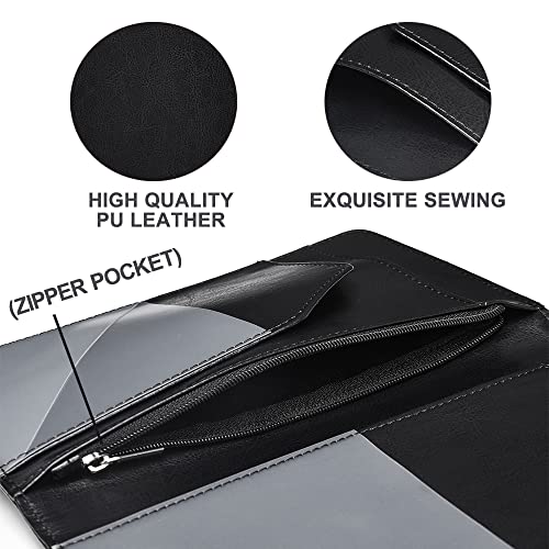 Black Server Books For Waitress/Waiter Book with Zipper Money Pocket,Cute Waitress Books Organizer Accessories Fit Server Aprons Note Pads (Black) | The Storepaperoomates Retail Market - Fast Affordable Shopping