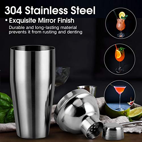 Bartender Kit, EPTISON 16-Piece Stainless Steel Cocktail Shaker Set with Stylish Bamboo Stand & Cocktail Recipes Booklet, Professional Bar Tools for Drink Mixing, Home, Bar, Parties | The Storepaperoomates Retail Market - Fast Affordable Shopping
