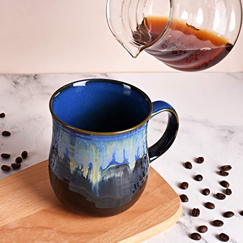 Bosmarlin Large Ceramic Coffee Mug, Blue Big Tea Cup for Office and Home, 21 Oz, Dishwasher and Microwave Safe, 1 PCS | The Storepaperoomates Retail Market - Fast Affordable Shopping
