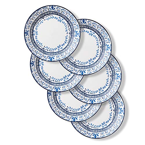 Corelle Vitrelle 6-Piece Dinner Plates Set, Triple Layer Glass and Chip Resistant, Lightweight Round Plates, Portofino | The Storepaperoomates Retail Market - Fast Affordable Shopping