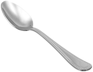 Amazon Basics Stainless Steel Dinner Spoons with Pearled Edge, Pack of 12