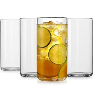 LUXU Drinking Glasses 19 oz, Thin Highball Glasses Set of 4,Clear Tall Glass Cups For Water, Juice, Beer, Drinks, and Cocktails and Mixed Drinks