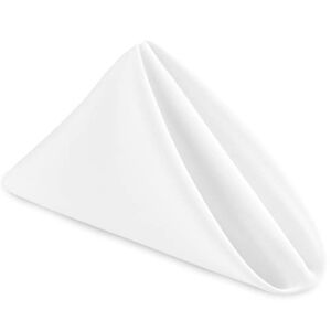 Hiasan Cloth Napkins Set of 6, 18 x 18 Inch, Washable White Dinner Napkins with Hemmed Edges for Restaurant, Wedding and Holiday