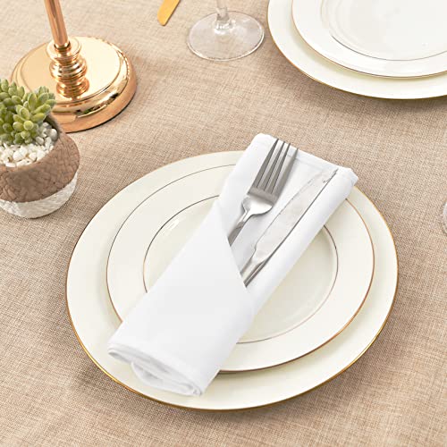 Hiasan Cloth Napkins Set of 6, 18 x 18 Inch, Washable White Dinner Napkins with Hemmed Edges for Restaurant, Wedding and Holiday | The Storepaperoomates Retail Market - Fast Affordable Shopping